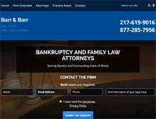 Tablet Screenshot of barrandbarrlaw.com